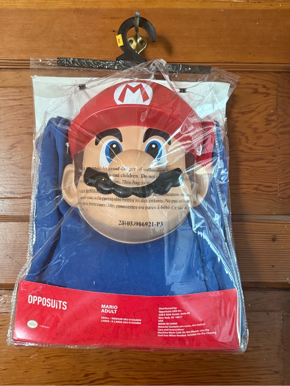 Adult Mario Costume Set — Onesie and Mask